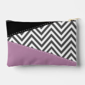 Pochette À Accessoires Gris Zigzag, Gris Chevron, Motif Zigzag, Violet (Verso)
