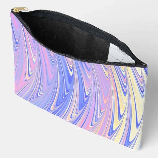Pochette À Accessoires Groovy Éclectique Quirky Ondulé Pastel Abstrait (Ouvrir)