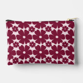 Pochette À Accessoires Groovy Retro Daisy Pattern Deep Berry Pink (Verso)