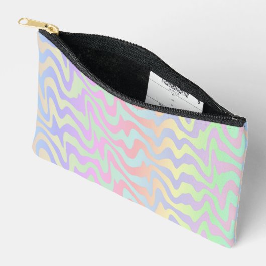 Pochette À Accessoires Groovy Rétro Mod Boho Fantaisiste Tripant Vagues A (Ouvrir)