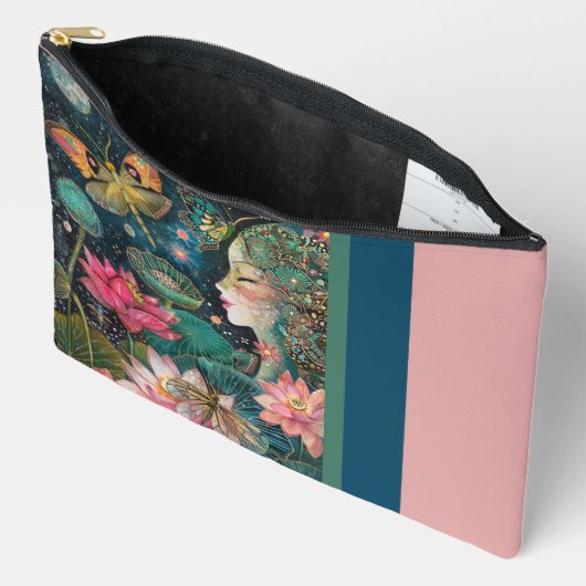 Pochette À Accessoires Gros Accessoires Enchantés En Fleurs De Lotus (Ouvrir)