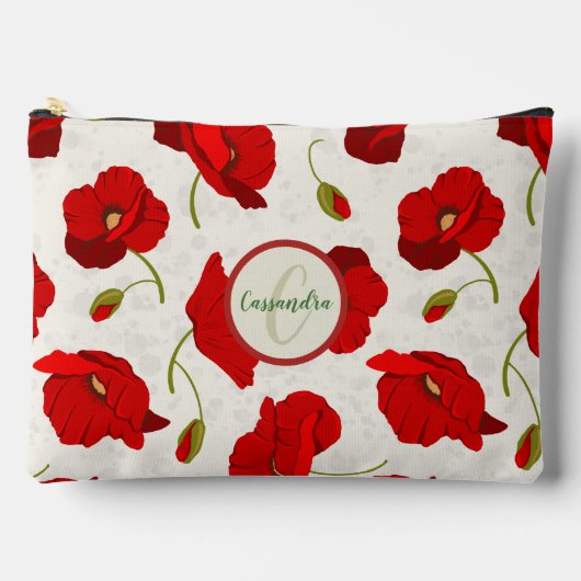 Pochette À Accessoires Gros papillons rouges, avec Monogramme (Recto)