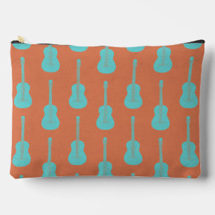 Pochette À Accessoires Guitare acoustique grungeuse pois vert orange