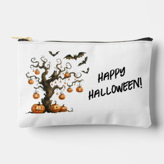 Pochette À Accessoires Halloween arbre d'automne Citrouille heureux