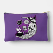 Pochette À Accessoires Halloween Croissant Lune crâne de sorcière (Verso)