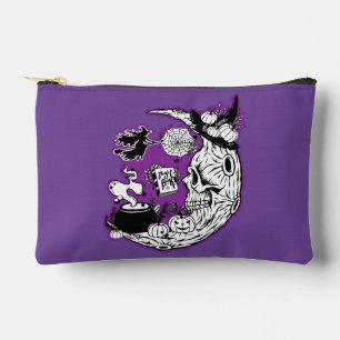 Pochette À Accessoires Halloween Croissant Lune crâne de sorcière
