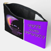 Pochette À Accessoires Halloween Kitty & Crescent Moon Cute Custom (Ouvrir)