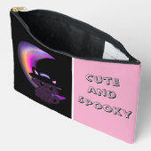 Pochette À Accessoires Halloween Kitty & Crescent Moon Cute Custom (Ouvrir)