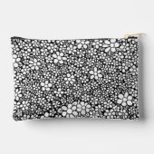 Pochette À Accessoires Hand Drawn Black and White Flower Pattern (Verso)