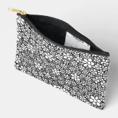 Pochette À Accessoires Hand Drawn Black and White Flower Pattern (Ouvrir)
