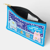 Pochette À Accessoires Hanoukka Chat Chien Souris Oiseau Jouer Dreidel (Ouvrir)