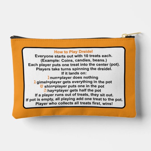 Pochette À Accessoires Hanoukka Dreidel Jeu Accessoire Pouch (Verso)