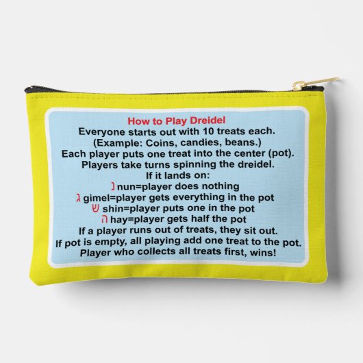 Pochette À Accessoires Hanoukka Dreidel Toon (Verso)