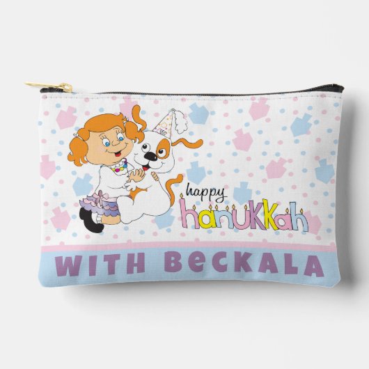 Pochette À Accessoires Hanoukka Zeevie et son ami Dreidel Game (Recto)