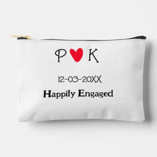 Pochette À Accessoires Happily Engagé ajouter nom de couple date de lettr