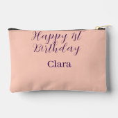 Pochette À Accessoires Happy 1st birthday orange purple boho retro name  (Verso)