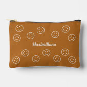 Pochette À Accessoires Happy Faces Boho Brown - PETIT Accessoire Pouch (Recto)