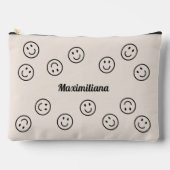 Pochette À Accessoires Happy Faces Charcoal Cement - LARGE Accessoire Pou (Recto)