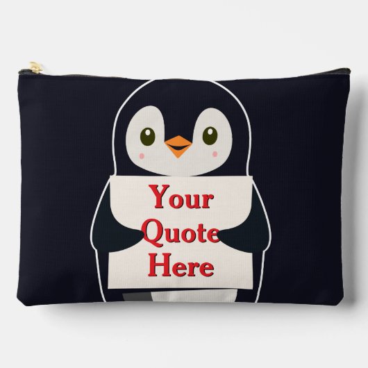 Pochette À Accessoires Happy penguin holding a sign to personalize (Recto)