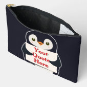 Pochette À Accessoires Happy penguin holding a sign to personalize (Ouvrir)