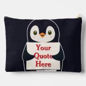 Pochette À Accessoires Happy penguin holding a sign to personalize (Verso)