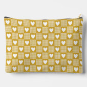 Pochette À Accessoires Harvest Gold Gingham Heart Patch Plaid (Verso)