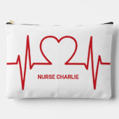 Pochette À Accessoires Heart EKG nom et profession personnalisés (Recto)