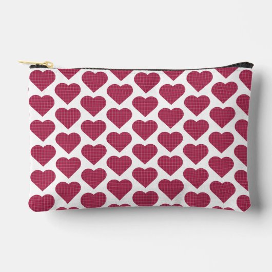 Pochette À Accessoires Heart Shaped Plaid Red Pink (Recto)