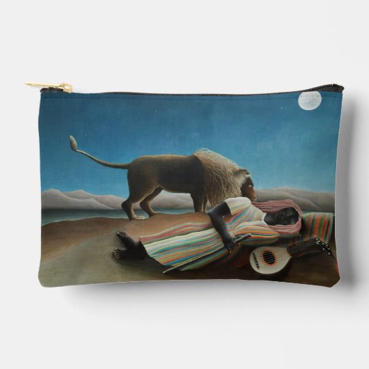 Pochette À Accessoires Henri Rousseau Dormir Gitan Lion Peinture (Recto)