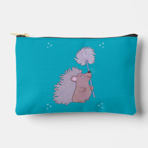 Pochette À Accessoires Hérisson au Pissenlit Douce Art Populaire Nature