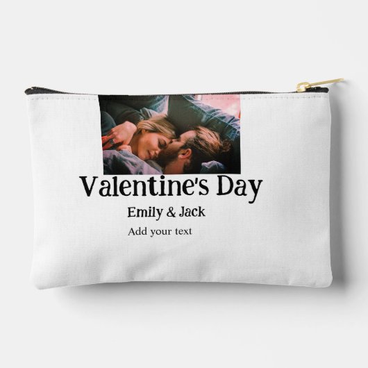 Pochette À Accessoires Heureuse Sainte-Valentin ajouter nom de couple pho (Verso)
