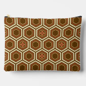 Pochette À Accessoires Hexagonal Kimono Imprimer, Brown et beige (Recto)