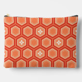 Pochette À Accessoires Hexagonal Kimono Print, Mandarin Orange (Recto)