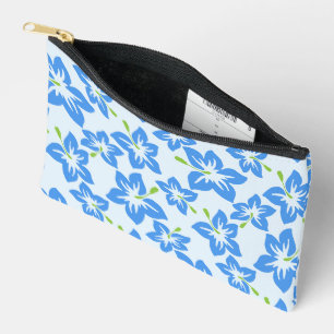Pochette À Accessoires Hibiscus Bleu, Fleurs Bleues, Motif De Fleurs
