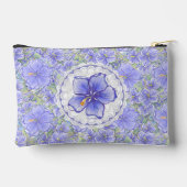 Pochette À Accessoires Hibiscus & dentelle BLEU (Verso)