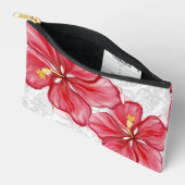 Pochette À Accessoires Hibiscus & dentelle RED (Ouvrir)