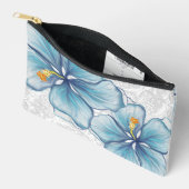 Pochette À Accessoires Hibiscus & dentelle TURQUOISE (Ouvrir)