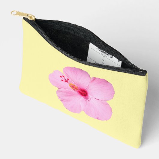 Pochette À Accessoires Hibiscus rose Fleur tropicale (Ouvrir)