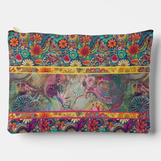 Pochette À Accessoires Hippie rétro : Imaginaire floral Pouch zippé (Recto)