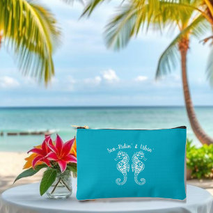 Pochette À Accessoires Hippocampe-pêcheur Coeur-Hawaï-Beach-Azure
