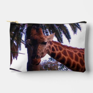 Pochette À Accessoires Histoires de grande girafe sous l'arbre à palmes,
