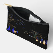 Pochette À Accessoires Hiver Wonderland Lumières Bleu et blanc Vacances (Ouvrir)