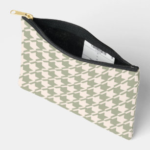 Pochette À Accessoires Houndstooth 2Way Green+Cream Big Motif