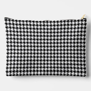 Pochette À Accessoires Houndstooth noir et blanc par Shirley Taylor