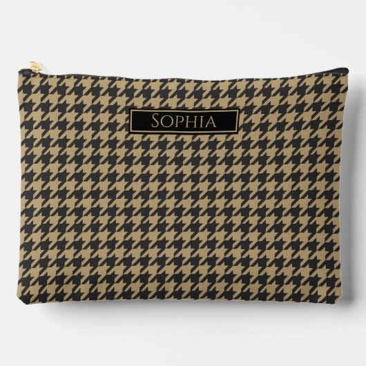Pochette À Accessoires Houndstooth Pale Taupe- (Recto)