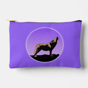 Pochette À Accessoires Howling Wolf at Sunset - Art faunique original
