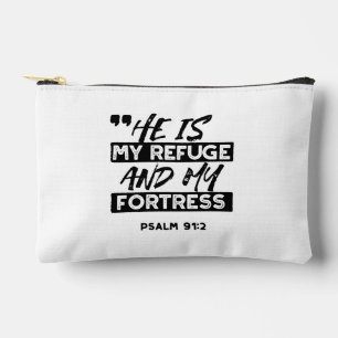 Pochette À Accessoires Il est mon refuge et ma forteresse - Psaume 91:2 B