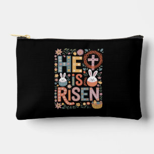 Pochette À Accessoires Il est ressuscité Jésus Floral Mignon Lapin de Pâq