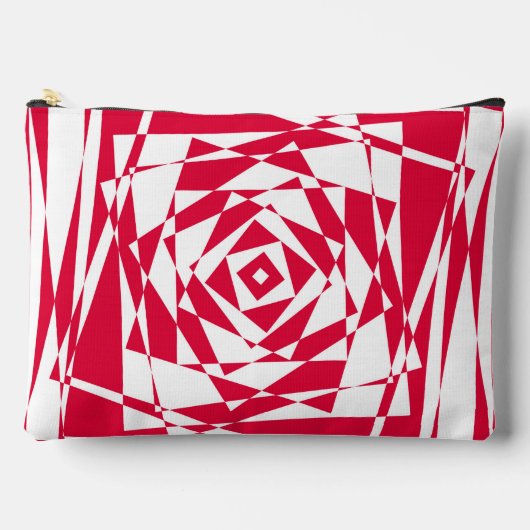 Pochette À Accessoires Illusion abstraite rouge blanc (Recto)
