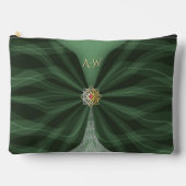 Pochette À Accessoires Illusion de textile botanique monogrammé vert   (Recto)